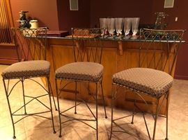 Bar Chairs, Pool Ball Pilsner Glasses