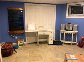 Fountain, Sewing Machine Table, Demi Table, Shaper Image CD Player, TV