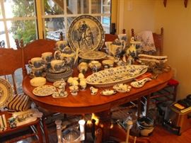 lots of great blue and white dishes!