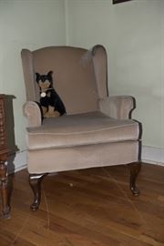 Queen Anne Style Wingback Chair