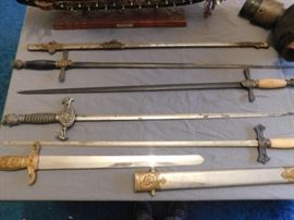 KNGHTS OF PYTHIAS CEREMONIAL SWORDS and a Roman  Gladius short sword replica 