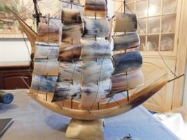Antler Carved Ship model 
