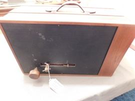 Homemade Lg format camera inside of a dovetail box.A very creative design and a super cool collectible to be sure