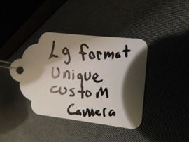 Homemade Lg format camera inside of a dovetail box.A very creative design and a super cool collectible to be sure