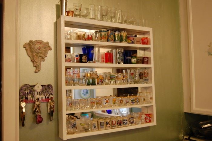 Many cool shotglasses/display shelves