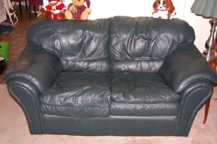2 leather loveseats and 1 sofa 