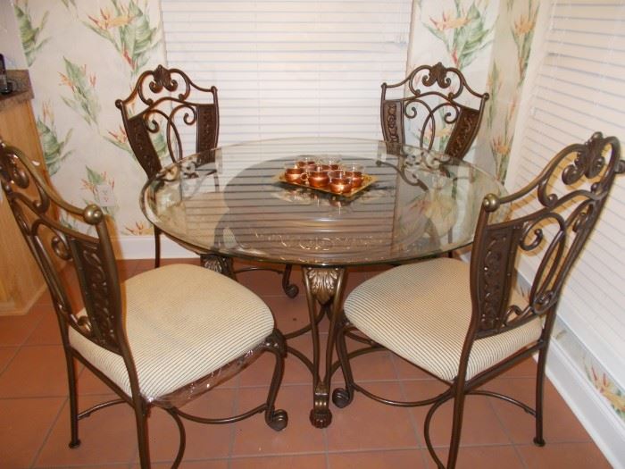 nice iron and glass dinette