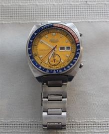 Seiko Yellow/Pepsi 6139-6002 watch.