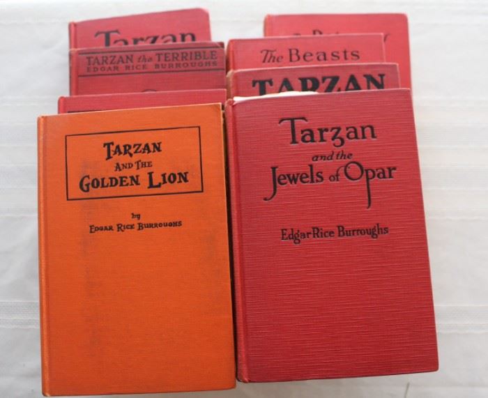 Tarzan books by Edgar Rice Burroughs.