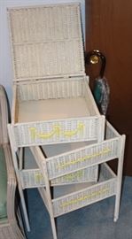 Wicker chest.  Great in a child's room or use for sewing notions.  