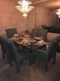 Brass/glass dining room table