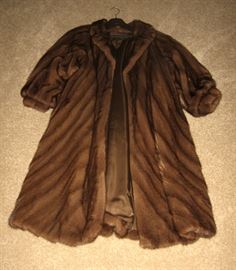 Full length mink coat, fits sizes 12 to 20, Marshall Field's brand 