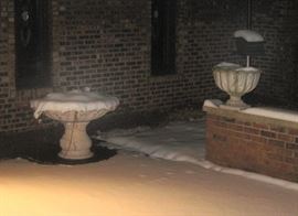 Examples of cement lawn decor items 