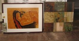 On left Enamelware by Fabrianne & Marcelo, on right oil on canvas