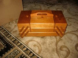 Expandable Wood Sewing Box