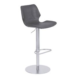 Zuma Adjustable Metal Barstool in Vintage Gray Fau ...