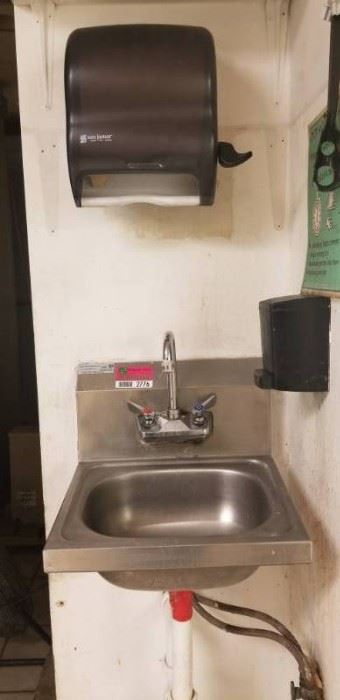 Stainless Hand Sink With Soap and Paper Towel Disp ...