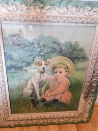 Victorian Child and Dog Themed Print