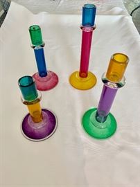 Hand blown candle holders