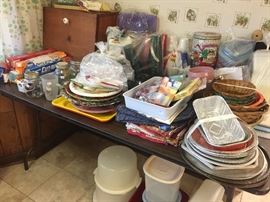 Lots of Tupperware, plastic ware and misc.
