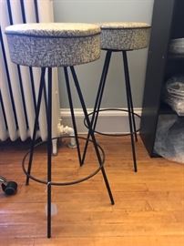 1950s vintage stools.  very good condition.  sold as a pair, third stool available if needed (but that stool has a small cut in the vinyl)