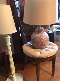 so many lamps!  vintage and contemporary.  floor and table.  delicate and substantial 