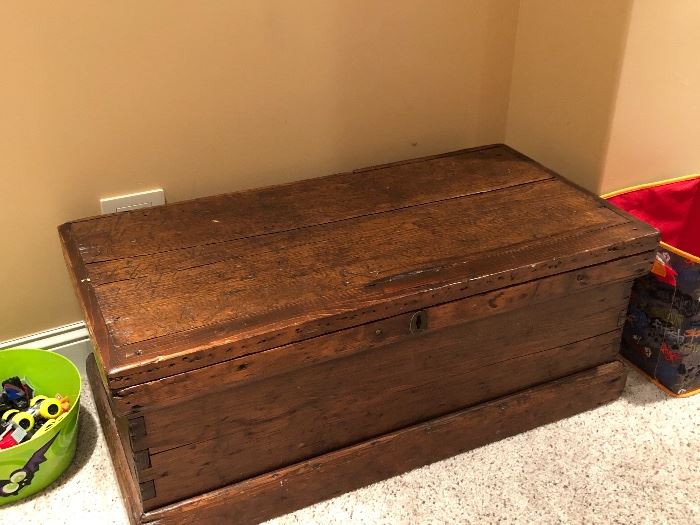 Vintage wooden toy chest