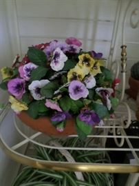 Pansies in Terra Cotta Bowl