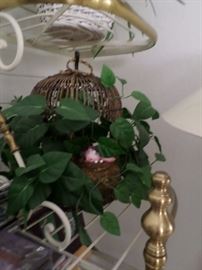 Wicker Hanging Basket with artificial ivy