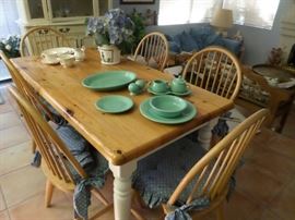 KItchen Set-6 Chairs with pads & Table,  Vintage Fiestaware