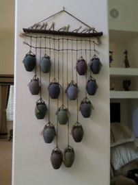 Wall hanging pottery vases