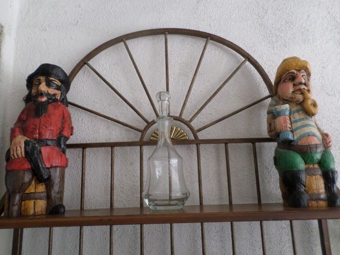 Handcarved Pirates are liquor decanters