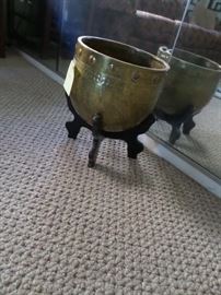 Brass Bowl In Custom Stand