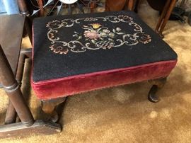 Several Needlepoint Top Stools