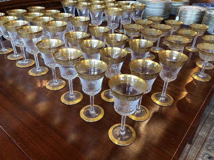 52 Pieces St Louis Crystal in the Thistle Pattern