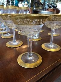 St Louis Crystal Thistle Champagne Glasses