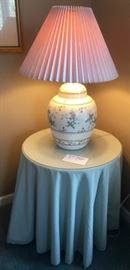 Side Table and Lamp