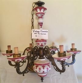 Vintage Chandelier and Glass Globes 