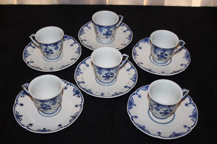 Delft Blue demitasse cups and saucers