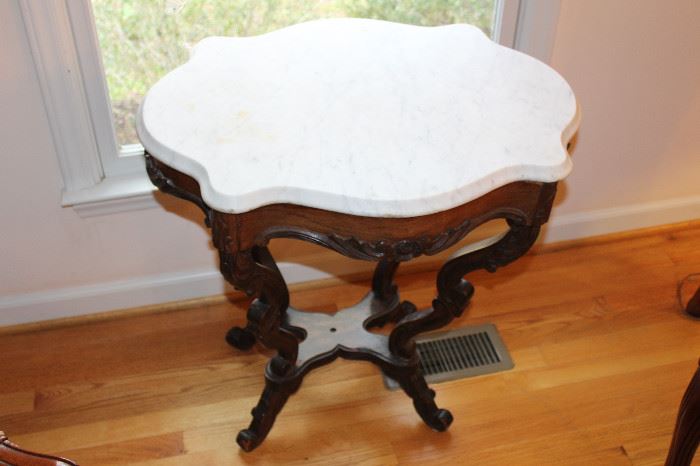 Marble topped side table