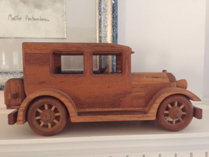 Hand Carved Wooden Car By Robert Morehouse.