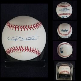 Signed baseball by GARY SHEFFIELD.  It also comes with an acrylic case.  Estate sale price: $120
Gary Antonian Sheffield is an American former Major League Baseball outfielder who played with eight teams from 1988 to 2009. He currently works as a sports agent. For most of his career, Sheffield played right field, though he has also played left field, third base, shortstop, and a handful of games at first base.