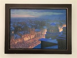 2005 "A Night in White Satin" by Alexei Butirskiy. Estate sale price: $2,400 Hand-embellished limited edition Giclee on canvas. Framed without glass.  Without frame it measures 40" x 28". 