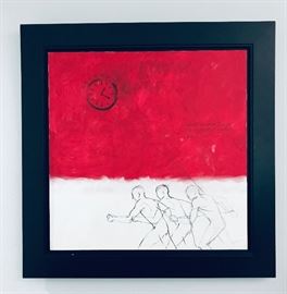 "El Esclavo del Tiempo" by Edwin Guevarez. Original oil on canvas. Estate sale price: $3,250
Inspired by the owner of the estate, this artist painted this piece which represents for him a day in the owner's life. With the painting he wrote a personal note to him which states: My meeting with you was interesting and intense, in which I was able to appreciate what a day in your life could feel like. For this reason, your painting is about a slave of time that is in constant movement. Thank you for being a part of this project which is so important to me. Edwin Guevarez