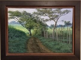 "Camino en Sombra" (Path in Shade) by Ismael A. Abreu. Oil on Canvas. Original and signed. Estate sale price: $3,495
Gorgeous oil painting on canvas. The detail and lighting is so fantastic, it feels like a picture and not a painting.
Ismael Abreu was born in Cuba and currently lives in Miami, FL.
Painting: 24" x 34"
Framed:  31" x 42"