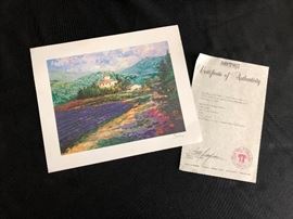 "Lavender In Provence" 2002 Signed Seriolithograph by Alex Perez with COA. Estate sale price: $20