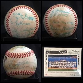 Signed Baseball by the 1977 World Champion New York Yankees and team picture. Estate sale price for both: $1,000. This ball was a gift from Reinaldo "Poto" Paniagua, who was the Owner of the Santurce Crabbers (one of the Winter League teams of Puerto Rico) and was also the Secretary of State.