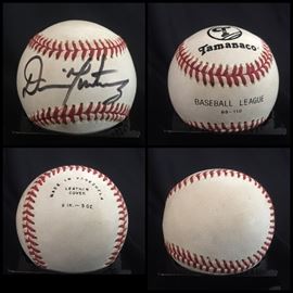 Baseball autographed by Dennis "El Presidente" Martinez, nickname “El Presidente”. He was the first Nicaraguan to play in the majors. Estate sale price: $125