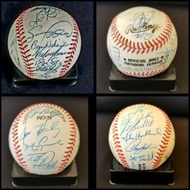1995 Chicago Cubs signed baseball. JSA COA. Sosa, Grace, Gonzalez, Sanchez, Meyers, Johnson, Dunston, and Zeile. Estate sale price: $695