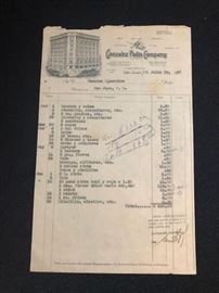 1937 invoice from Iconic Puerto Rican department store Gonzalez Padin, The invoice was directed to "La Fortaleza" , the Governor Mansion. $150